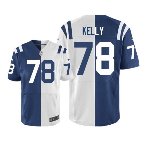 Nike Colts #78 Ryan Kelly Royal Blue/White Men's Stitched NFL Elite Split Jersey - Click Image to Close